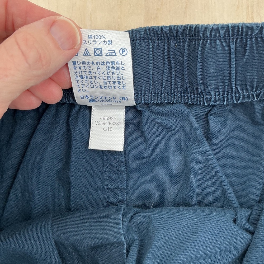 Lands End Pajama Set Mens L Navy Blue Cotton Short Sleeve Shorts Lounge Classic - Picture 7 of 12